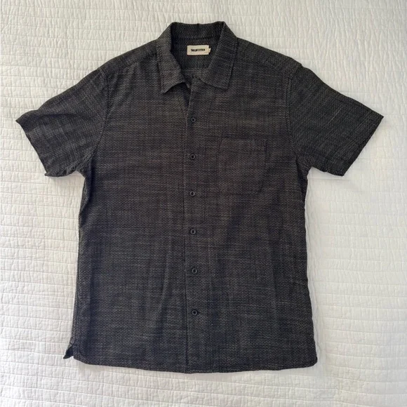 The Hawthorne Taylor Stitch Black Geometric Short Sleeve Shirt - Picture 2 of 10